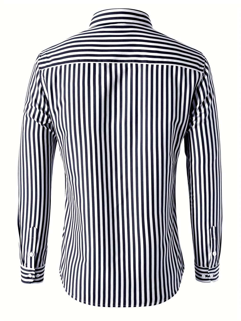 Trendy Stripe Print Men's Casual Button Up Long Sleeve Shirt, Men's Clothes For Spring Summer Autumn, Tops For Men