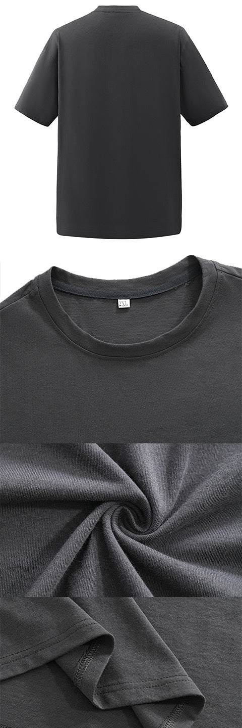 Plus Size Compass And Mountain Graphic Print, Men's Crew Neck Short Sleeve T-shirts, Loose Shirts For Outdoor Activities, Men's Clothes