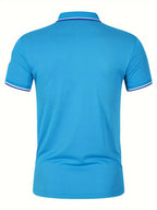 Green Crocodile Graphic Print Men's Casual V-neck T-shirt Short Sleeve Summer Men's Clothes Comfortable Breathable Regular Fit Golf Polo Shirt Button Down