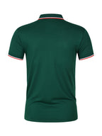 Green Crocodile Graphic Print Men's Casual V-neck T-shirt Short Sleeve Summer Men's Clothes Comfortable Breathable Regular Fit Golf Polo Shirt Button Down