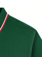 Green Crocodile Graphic Print Men's Casual V-neck T-shirt Short Sleeve Summer Men's Clothes Comfortable Breathable Regular Fit Golf Polo Shirt Button Down