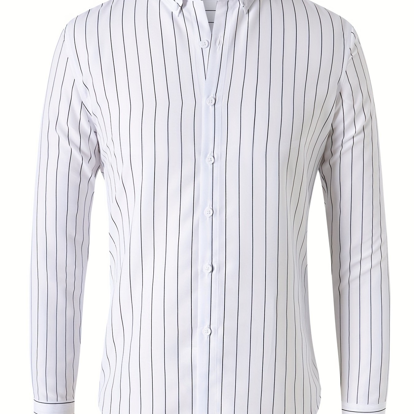 Trendy Stripe Print Men's Casual Button Up Long Sleeve Shirt, Men's Clothes For Spring Summer Autumn, Tops For Men