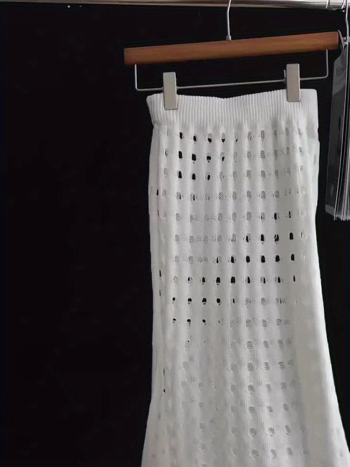 Fashionable Cut-out Skirt + Camisole Crop Top Women's Set, Popular Soft Women's Two-piece Skirt, Daily Elegant Casual Commuting Warm Autumn And Winter Clothing, Women's Clothes Made Of High-quality Fabric