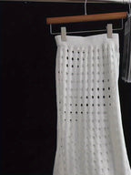 Fashionable Cut-out Skirt + Camisole Crop Top Women's Set, Popular Soft Women's Two-piece Skirt, Daily Elegant Casual Commuting Warm Autumn And Winter Clothing, Women's Clothes Made Of High-quality Fabric