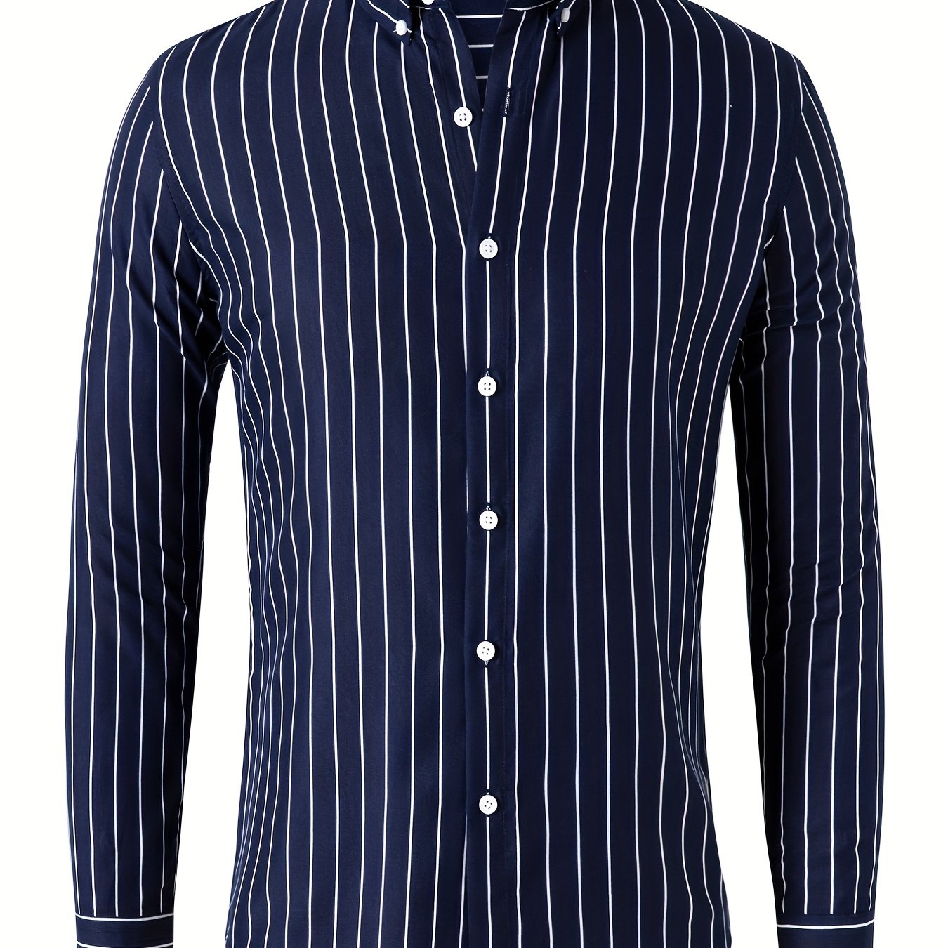 Trendy Stripe Print Men's Casual Button Up Long Sleeve Shirt, Men's Clothes For Spring Summer Autumn, Tops For Men