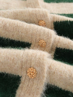 Premium Wool Striped Cardigan Sweater Fashion Women's Tops Hot Soft Long Sleeve Beautiful Ladies Sweater Elegant Autumn Winter Clothing Premium Fabric Constructed Women's Clothes( of tops only)