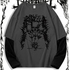 Dark Skull Print Trendy Men's T-shirt, Crew Neck Short Sleeve Tops, Graphic Tee Men's Clothes Summer, Men's Outfits