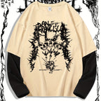 Dark Skull Print Trendy Men's T-shirt, Crew Neck Short Sleeve Tops, Graphic Tee Men's Clothes Summer, Men's Outfits