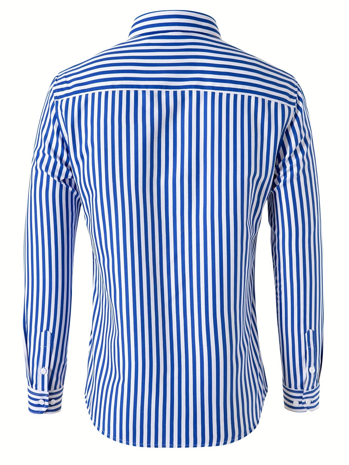 Trendy Stripe Print Men's Casual Button Up Long Sleeve Shirt, Men's Clothes For Spring Summer Autumn, Tops For Men