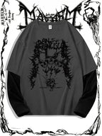Dark Skull Print Trendy Men's T-shirt, Crew Neck Short Sleeve Tops, Graphic Tee Men's Clothes Summer, Men's Outfits