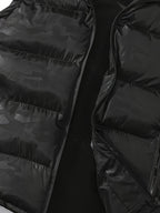 Men'S Plus Size Black Thick Hooded Casual Puffer Vest, Classic Zip Up Sleeveless Padded Outerwear For Winter Men'S Clothes Winter