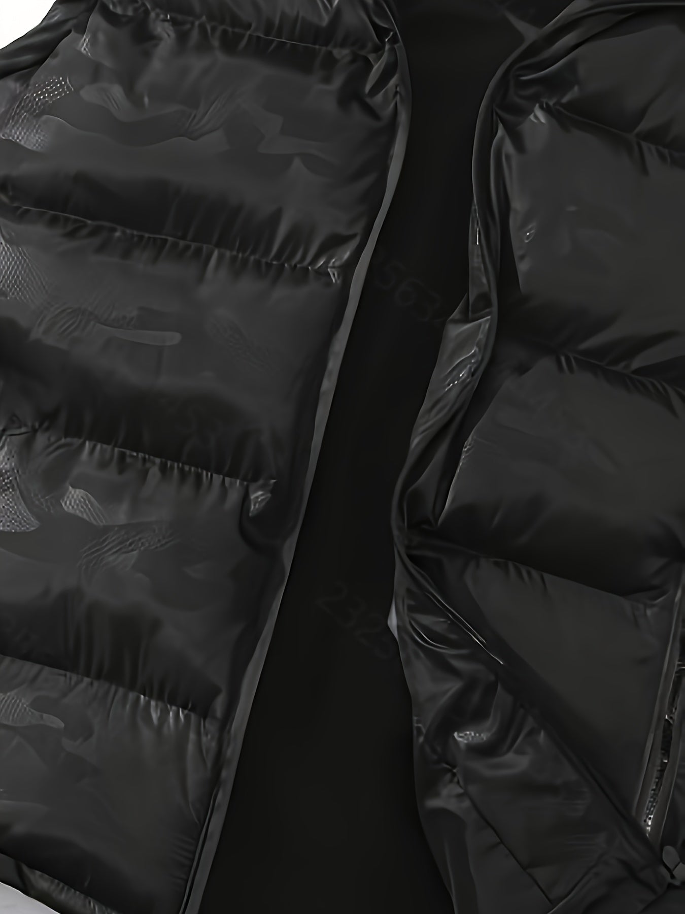 Men'S Plus Size Black Thick Hooded Casual Puffer Vest, Classic Zip Up Sleeveless Padded Outerwear For Winter Men'S Clothes Winter