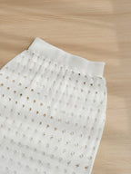 Fashionable Cut-out Skirt + Camisole Crop Top Women's Set, Popular Soft Women's Two-piece Skirt, Daily Elegant Casual Commuting Warm Autumn And Winter Clothing, Women's Clothes Made Of High-quality Fabric