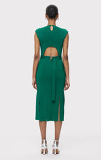 Women's Clothes Sexy Elegant Green Sleeveless Hollow Out Bandage Evening Dresses