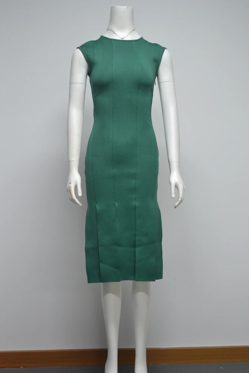 Women's Clothes Sexy Elegant Green Sleeveless Hollow Out Bandage Evening Dresses