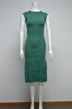 Women's Clothes Sexy Elegant Green Sleeveless Hollow Out Bandage Evening Dresses