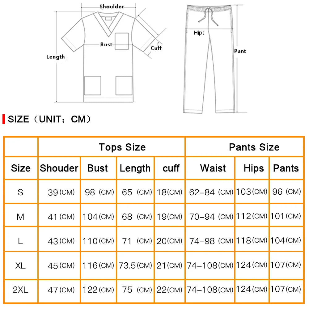 Workwear Clothes Health Workers Frosted Tops Pants Beauty Salon Scrub Uniforms Scrubs Set Short Sleeve V-neck Uniform coat
