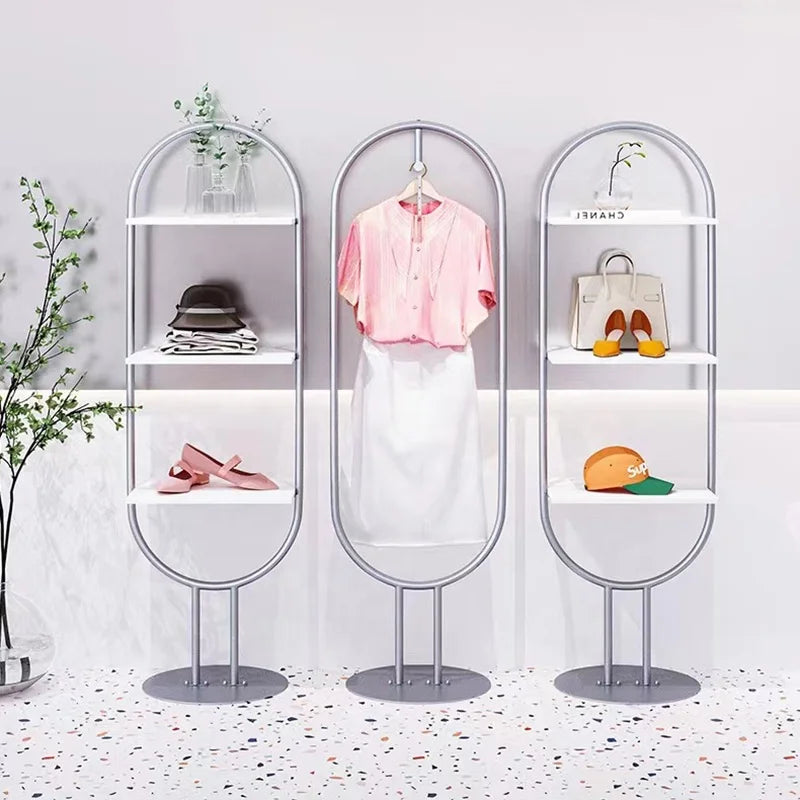Clothing Store Gold Bag Display Rack Floor Multi Layer Wall Mounted Shoes Stand Rack Women's Clothes Shop Metal Shoe Shelf Rack