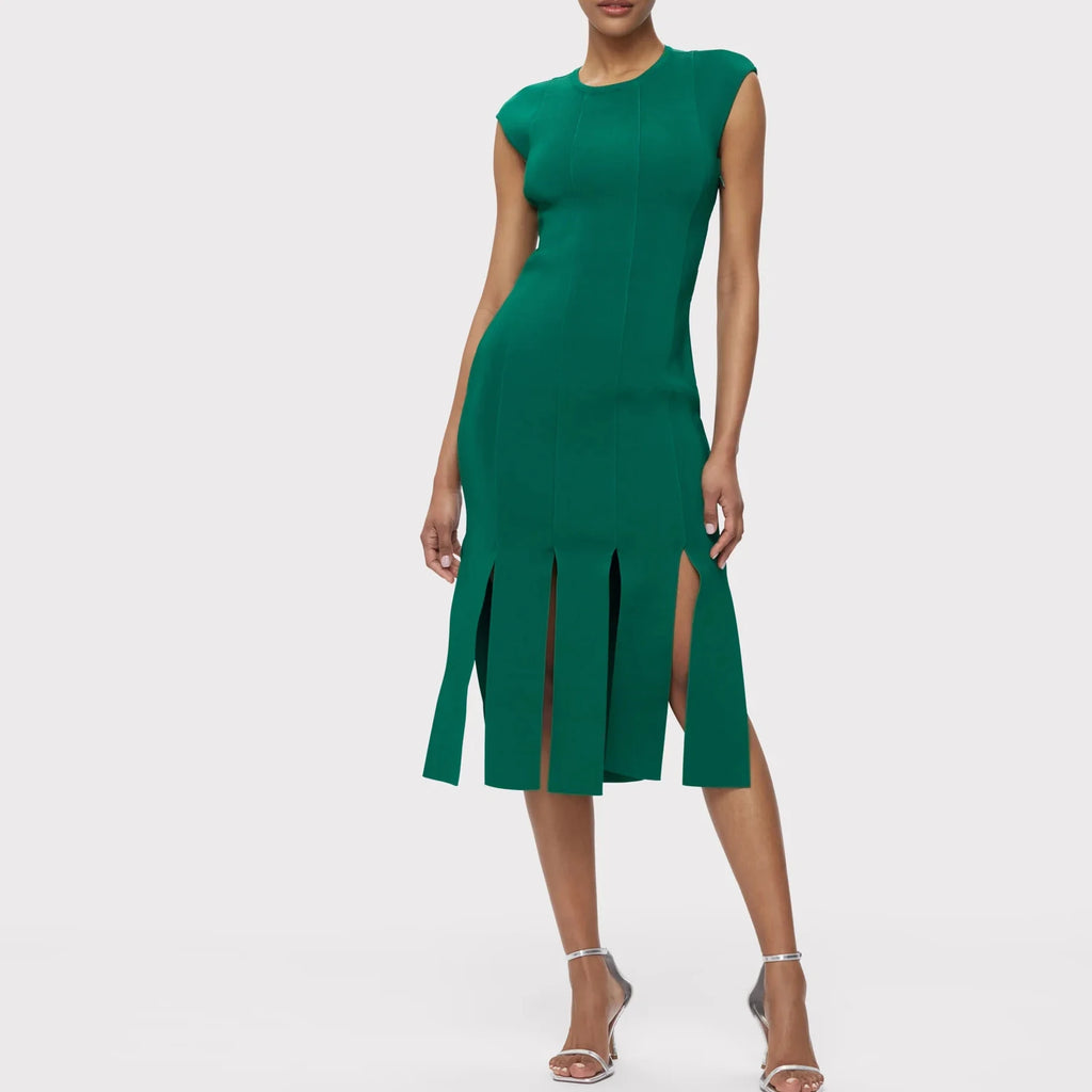 Women's Clothes Sexy Elegant Green Sleeveless Hollow Out Bandage Evening Dresses