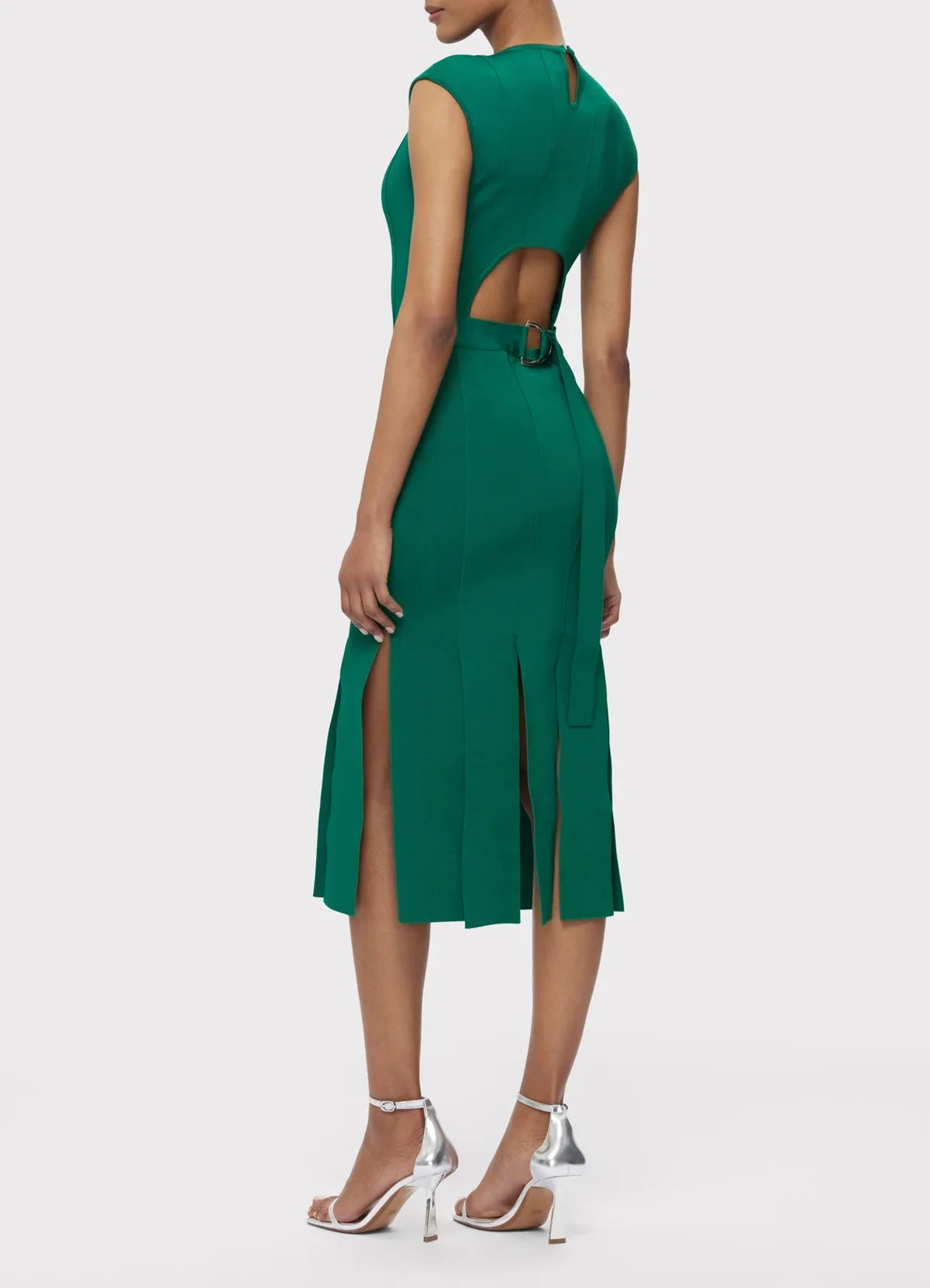 Women's Clothes Sexy Elegant Green Sleeveless Hollow Out Bandage Evening Dresses