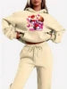 New Arrival Fashion Sweatshirt Women's Clothes Valentine's Day Print Sports Ladies Hoodie Women Two Piece Pants Sets