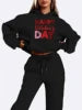 New Arrival Fashion Sweatshirt Women's Clothes Valentine's Day Print Sports Ladies Hoodie Women Two Piece Pants Sets