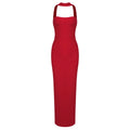 Wholesale Clothing Women's Clothes Red Sexy Vestidos De Fiesta Halter Long Dress Party Bandage Evening Dresses