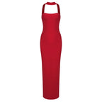 Wholesale Clothing Women's Clothes Red Sexy Vestidos De Fiesta Halter Long Dress Party Bandage Evening Dresses