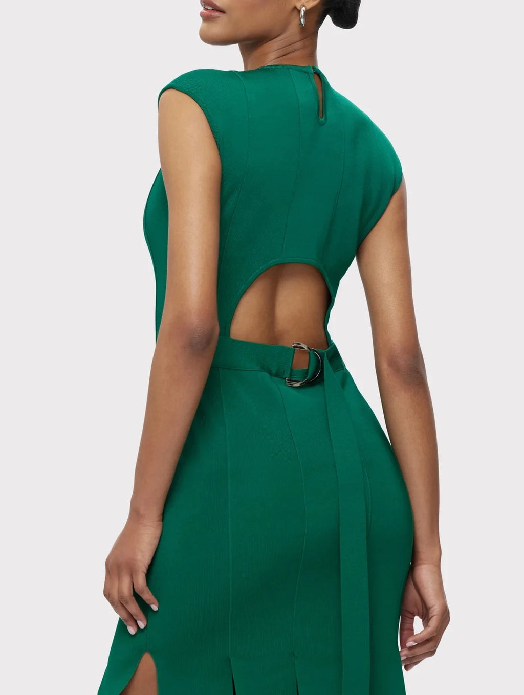 Women's Clothes Sexy Elegant Green Sleeveless Hollow Out Bandage Evening Dresses