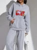 New Arrival Fashion Sweatshirt Women's Clothes Valentine's Day Print Sports Ladies Hoodie Women Two Piece Pants Sets