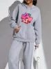 New Arrival Fashion Sweatshirt Women's Clothes Valentine's Day Print Sports Ladies Hoodie Women Two Piece Pants Sets