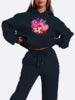 New Arrival Fashion Sweatshirt Women's Clothes Valentine's Day Print Sports Ladies Hoodie Women Two Piece Pants Sets