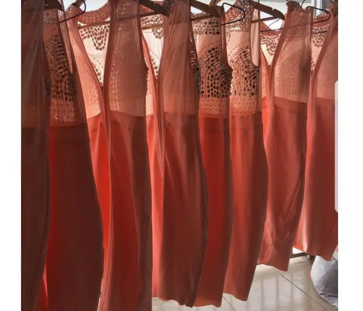 Novance Y3544 Apparel Design Services 2024 Women's Clothes Wholesale Party Club Dresses With Crystals Evening Vetements Femme