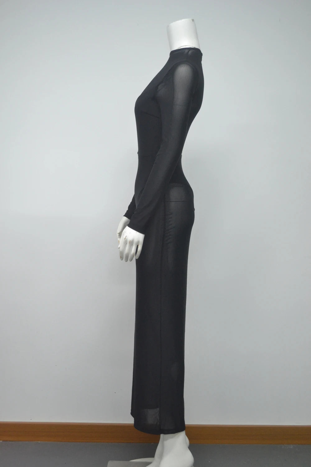 Women's Clothes Sexy Mesh Translucent Long Dresses Party Club Evening Dress