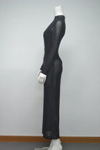 Women's Clothes Sexy Mesh Translucent Long Dresses Party Club Evening Dress