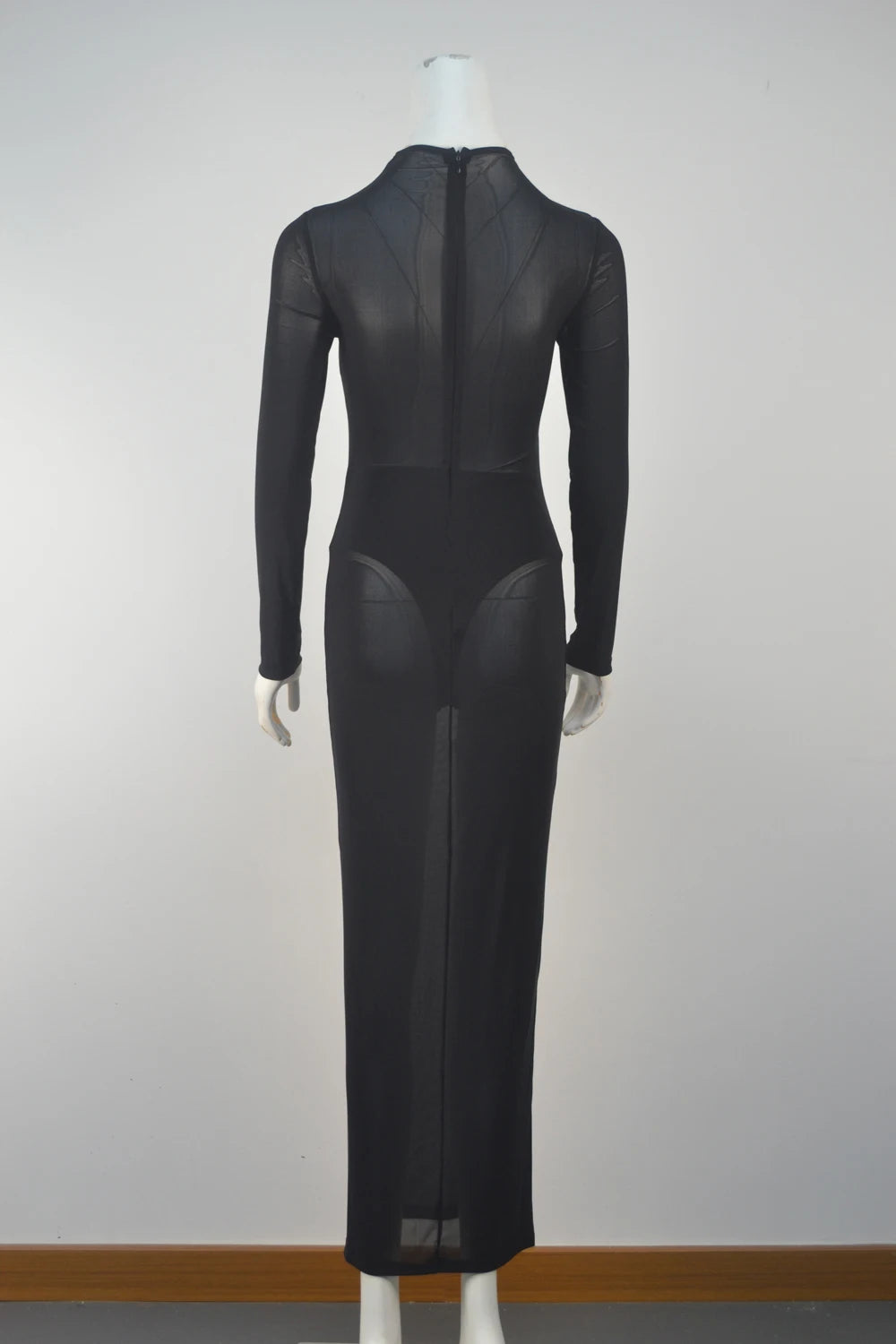 Women's Clothes Sexy Mesh Translucent Long Dresses Party Club Evening Dress