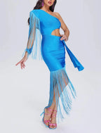 New Arrival 2024 Women's Clothes Bodycon Dress One Shoulder Bandage Party Evening Prom Dresses