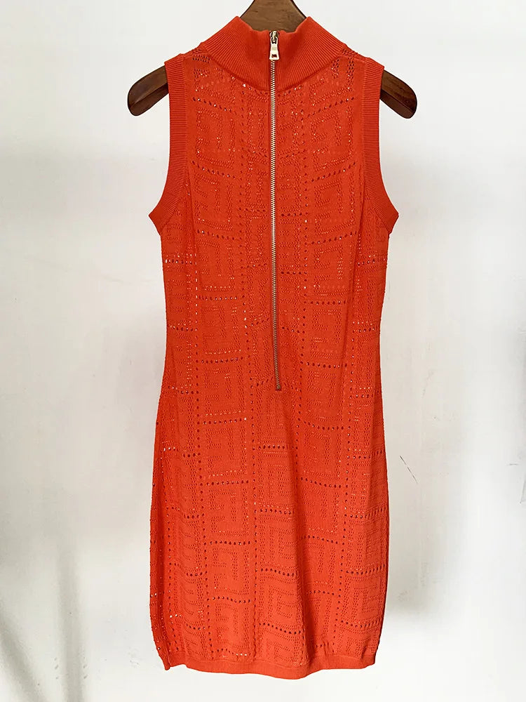 New Arrival Women's Clothes Elegant Sexy Hollow Out Party Knitted Casual Dresses