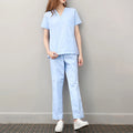 Workwear Clothes Health Workers Frosted Tops Pants Beauty Salon Scrub Uniforms Scrubs Set Short Sleeve V-neck Uniform coat
