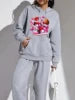 New Arrival Fashion Sweatshirt Women's Clothes Valentine's Day Print Sports Ladies Hoodie Women Two Piece Pants Sets