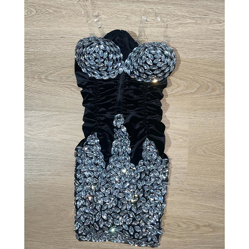 Novance Y3544 Apparel Design Services 2024 Women's Clothes Wholesale Party Club Dresses With Crystals Evening Vetements Femme