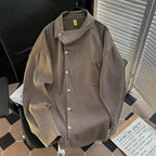 Men's Clothing Trendy Unisex Shirts New Loose Tops Irregular Long-sleeved Coat Shirts