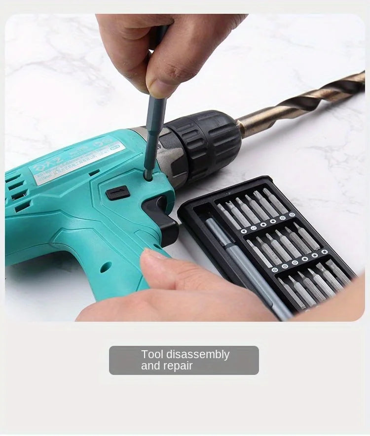 Precision Screwdriver Set 25 in 1 Phillips Torx Hexagonal Flat Head Magnetic Screwdriver Head for iPhone PC Watch Camera Glasses