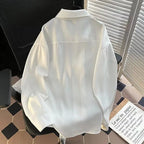 Men's Clothing Trendy Unisex Shirts New Loose Tops Irregular Long-sleeved Coat Shirts