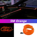 5M Car Interior Led Strip Light Neon EL Wiring Decorative Lamp For Auto DIY Flexible Ambient Light USB Party Atmosphere Diode