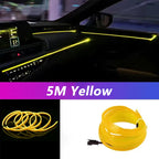 5M Car Interior Led Strip Light Neon EL Wiring Decorative Lamp For Auto DIY Flexible Ambient Light USB Party Atmosphere Diode