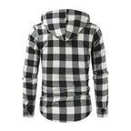 Mans Clothes Shirt Fashion Mens Hooded Lined thin Jacket Long Sleeve Lumberjack Padded Shirt Work Shirt Plaid