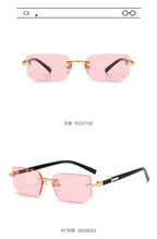 Rimless Sunglasses Rectangle Fashion Popular Women Men Shades Small Square Sun Glasses For Female Male Summer Traveling Oculos