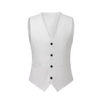 Men's Three-Piece White Suit, Anti-Wrinkle, No-Iron, Anti-Stick Fur Business Formal Suit, Four-Season Workplace Work Clothing Dr