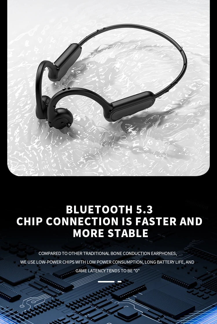 2025 True Bone Conduction Earphones Bluetooth 5.3 Sports Wireless Headphones Ear Hook Waterproof Headset for Running Driving